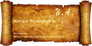 Warga Alexandra névjegykártya